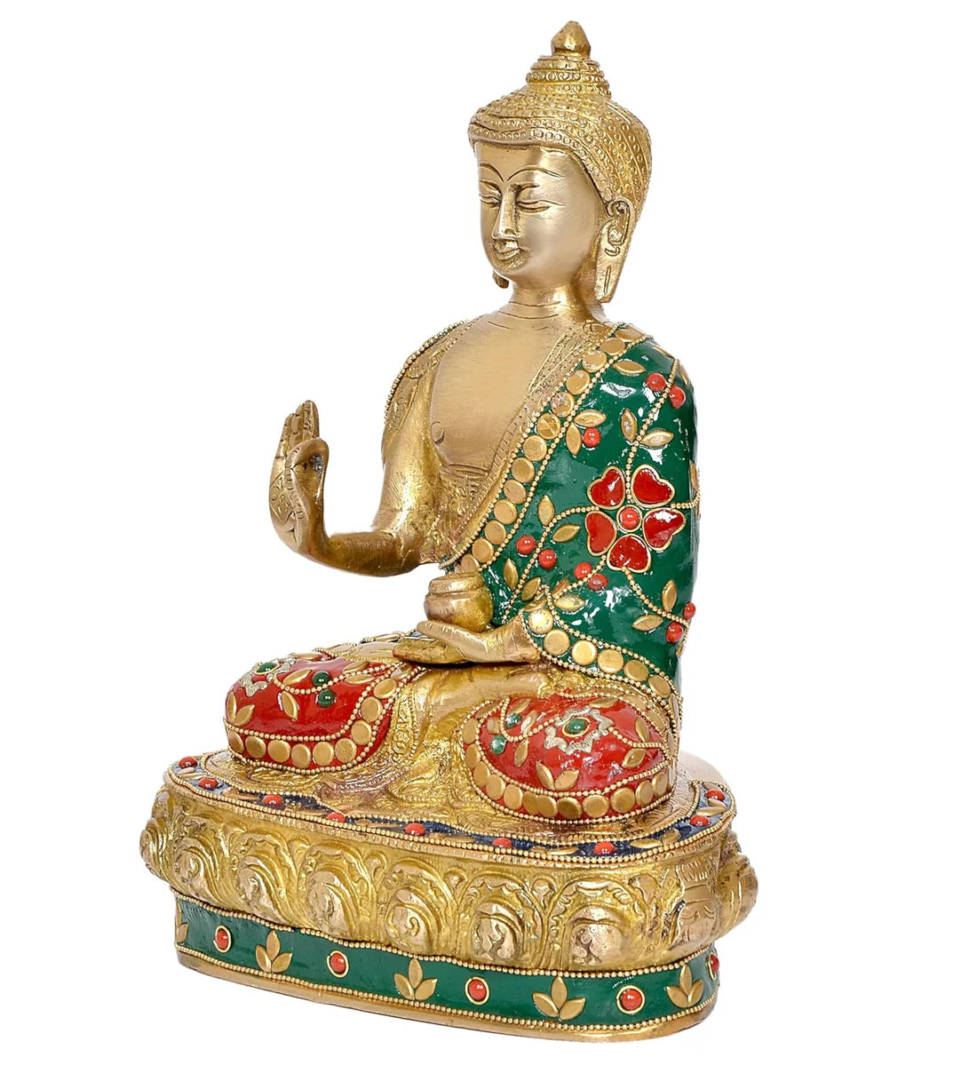 Brassaura® Brass Buddha Statue | Height 9.5 Inches