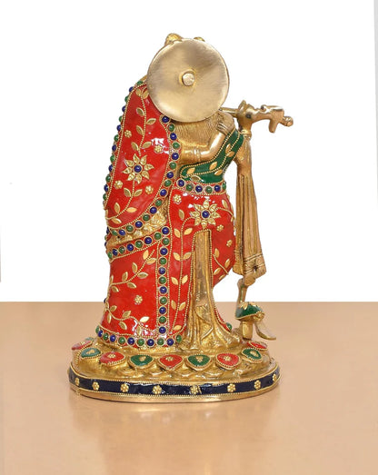 Brassaura® Brass Radha Krishna Idol | Height 11 Inches