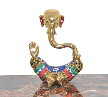 Brassaura® Brass Modern Ganesha Statue | Height 8 Inches