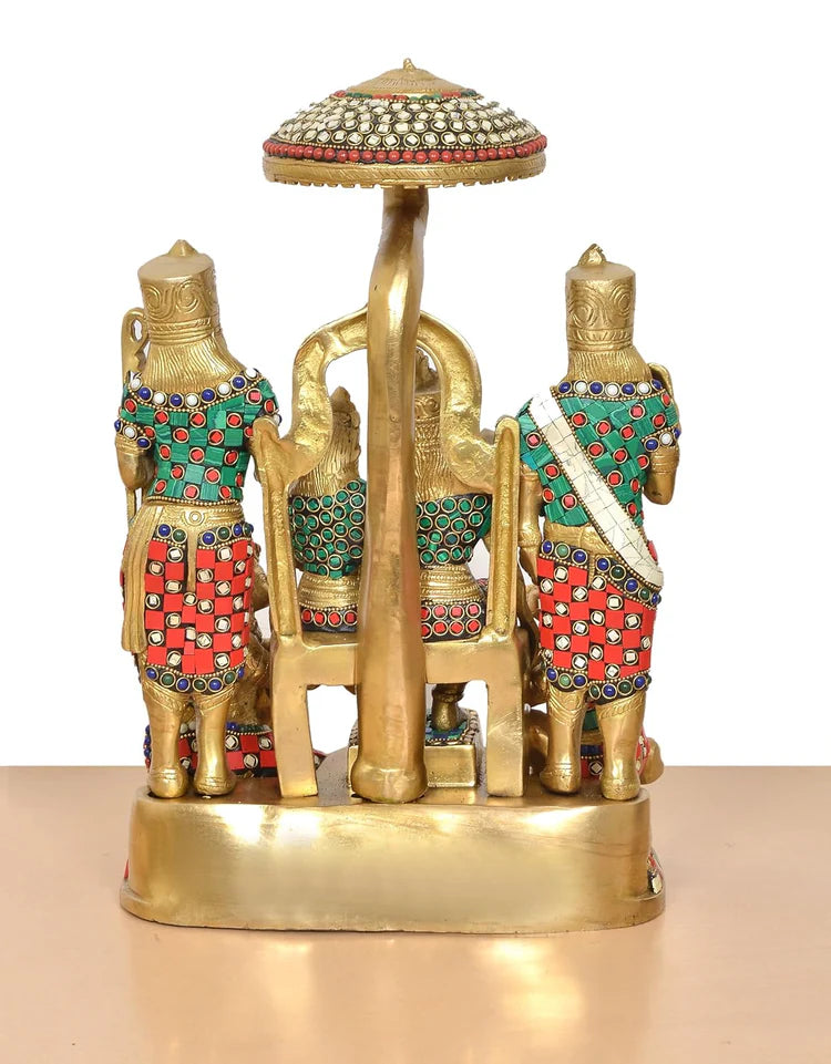 Brassaura® Brass Ram Darbar Statue | Height 15 Inches