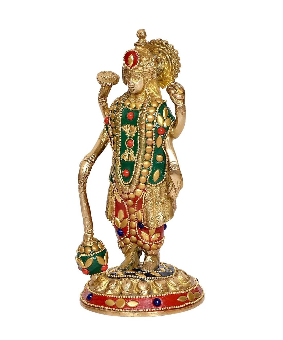 Brassaura® Brass Lord Vishnu Statue | Height 7.5 Inches