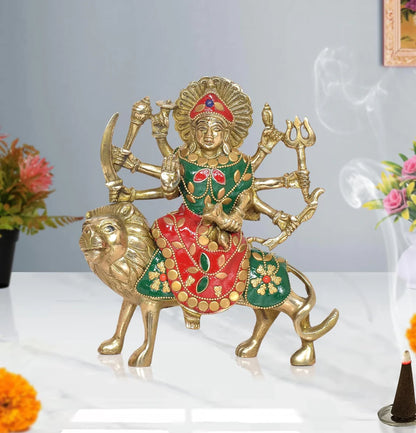 Brassaura® Brass Durga Maa Statue | Height 7 Inches