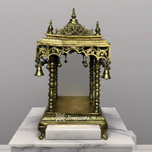 Brassaura™ Brass Temple Statue – Height 21 Inches & Weight 14.8 Kgs | Artistic Spiritual Accent