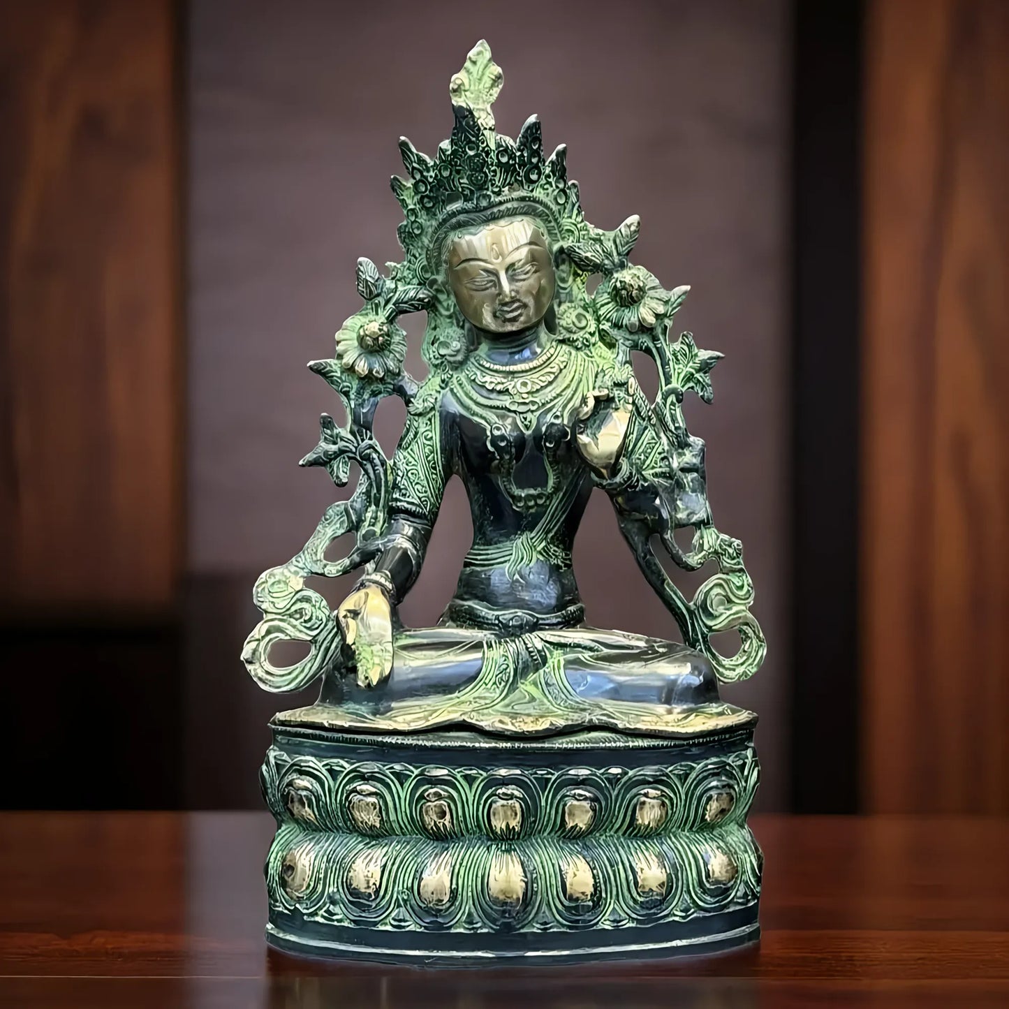 Brassaura® Brass Tara Statue | Height 14 Inches