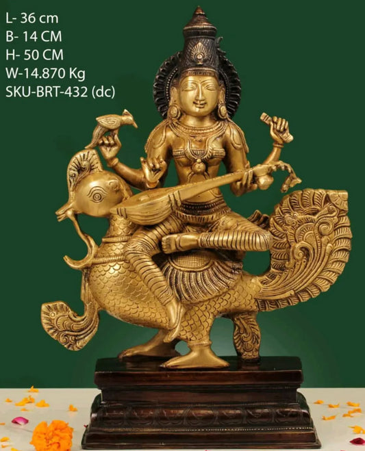 Brassaura™ Kartique God Brass Statue – Height 19.7 Inch, Weight 14.87 Kg | Solid Brass Murti