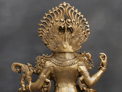 Brassaura® Brass Goddess Saraswati Statue | Height 25 Inches & Weight 29.75 kg