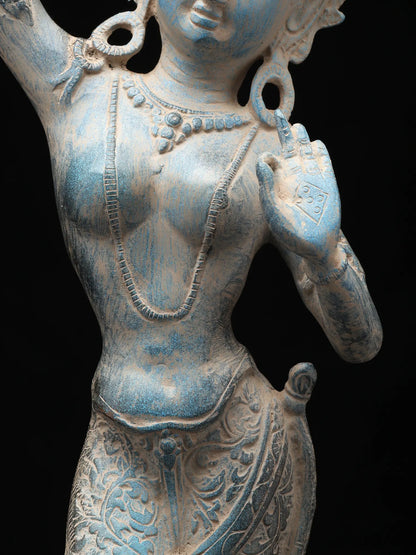 ब्रैसौरा® तिब्बती देवी माया देवी | पीतल की मूर्ति | ऊंचाई 20 इंच और वजन 3.82 किग्रा