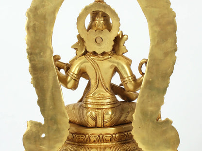 Brassaura® Brass Saraswati Statue | Height 20.47 Inches & Weight 13.53 kg