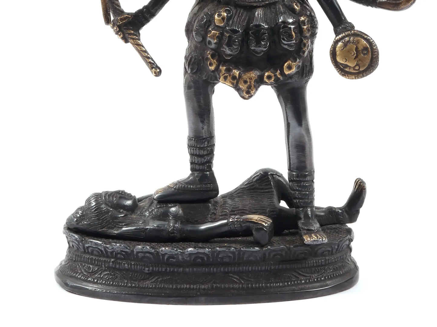 Brassaura® 10.5 Inch Goddess Kali Brass Sculpture | Sacred Handmade Home Idol