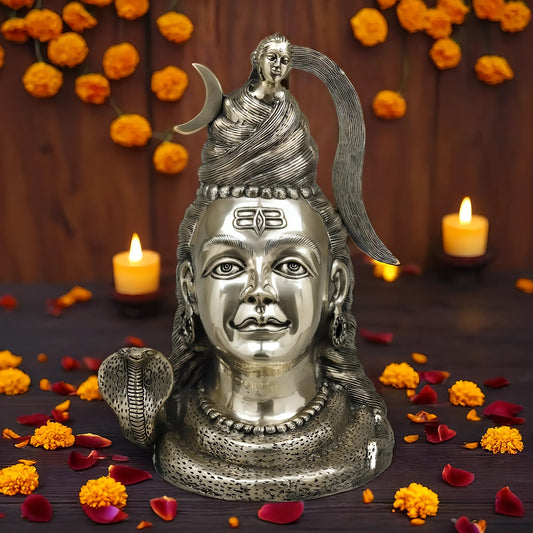 Brassaura™ Pure Brass Lord Shiva Idol – 20 Inch Height, 13.750 Kg Weight – Handcrafted Spiritual Sculpture