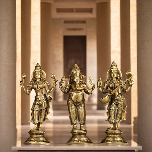 Brass Artistic Lakshmi Ganesh Height 10 Inches & Weight 9 Kgs