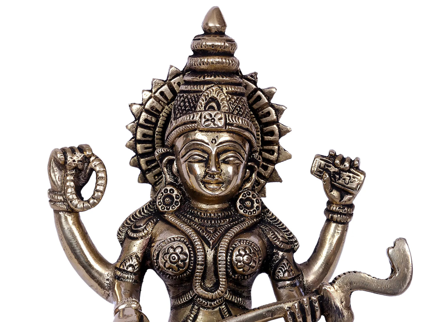 Brassaura® Brass Goddess Saraswati Statue | Height 8 Inches & Weight 1.80 kg