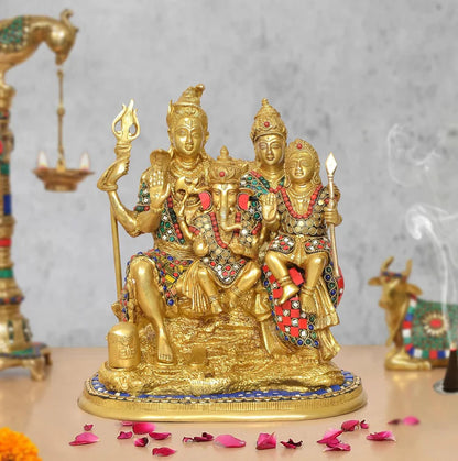 Brassaura® Brass Shiv Parivar Idol | Height 12 Inches