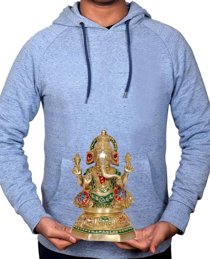 Brassaura® Brass Lakshmi Ganesha Statue | Height 11.5 Inches