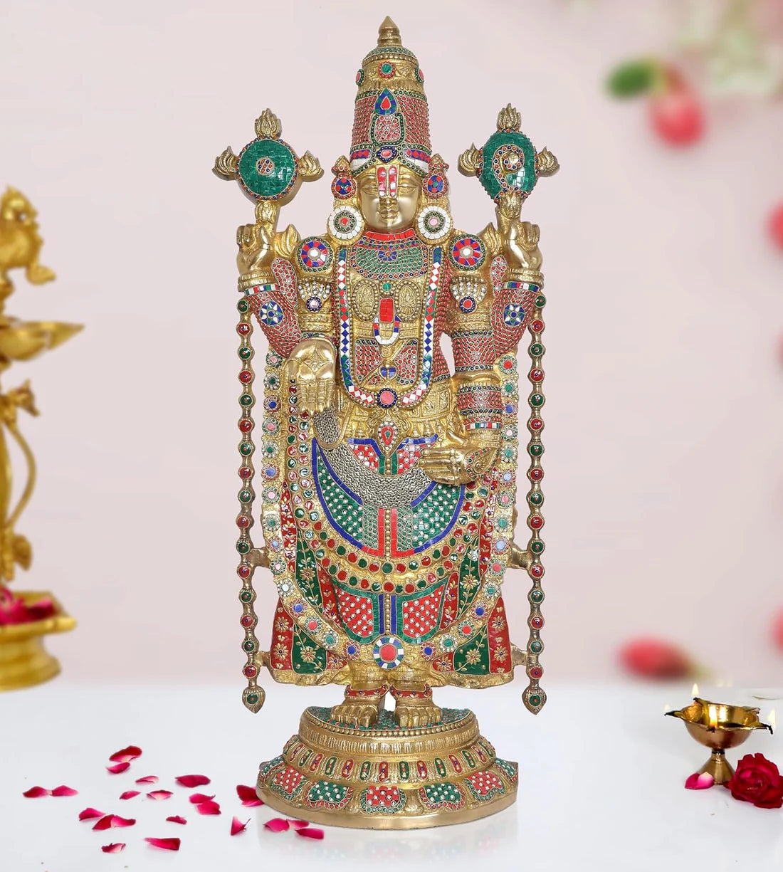 Brassaura® Brass Tirupati Balaji Big Idol Statue | Height 46 Inches