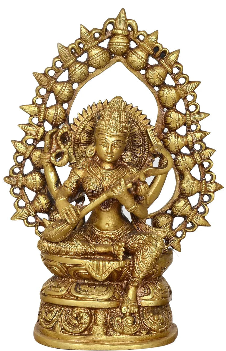 ब्रासोरा® वृंदावन वेणुगोपाल कृष्ण पीतल की प्रतिमा मोर के साथ | एंटीक नीला और सुनहरा रंग | ऊँचाई 20 इंच