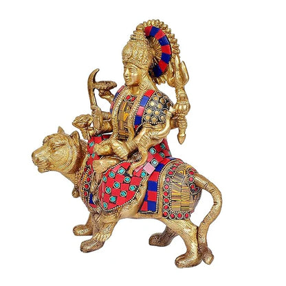 ब्रासोरा® वृंदावन वेणुगोपाल कृष्ण पीतल की प्रतिमा मोर के साथ | एंटीक नीला और सुनहरा रंग | ऊँचाई 20 इंच