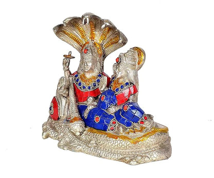 ब्रासोरा® वृंदावन वेणुगोपाल कृष्ण पीतल की प्रतिमा मोर के साथ | एंटीक नीला और सुनहरा रंग | ऊँचाई 20 इंच