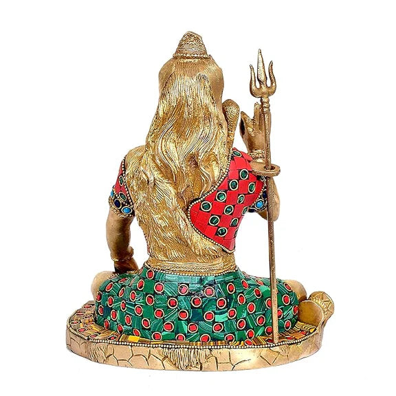 ब्रासोरा® वृंदावन वेणुगोपाल कृष्ण पीतल की प्रतिमा मोर के साथ | एंटीक नीला और सुनहरा रंग | ऊँचाई 20 इंच