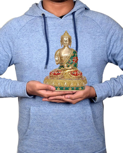 Brassaura® Brass Buddha Statue | Height 9.5 Inches