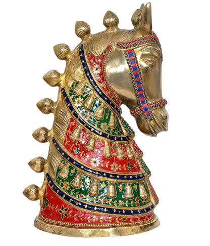 Brassaura® Brass Horse Head Statue | Height 23 Inches
