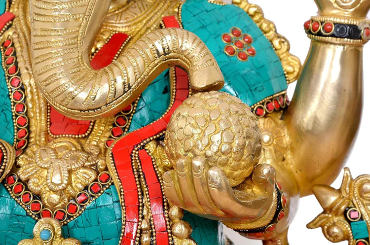 Brassaura® Brass Big Ganesha Statue | Height 20 Inches