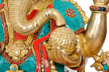 Brassaura® Brass Big Ganesha Statue | Height 20 Inches