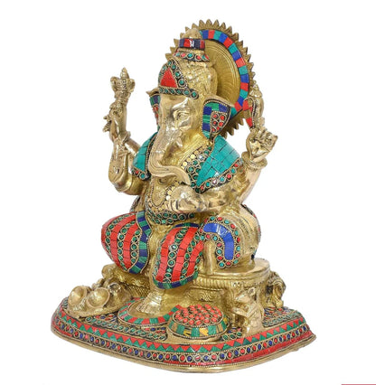 ब्रासोरा® वृंदावन वेणुगोपाल कृष्ण पीतल की प्रतिमा मोर के साथ | एंटीक नीला और सुनहरा रंग | ऊँचाई 20 इंच