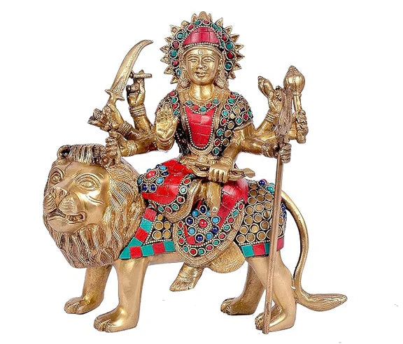 Brassaura® Brass Mother Goddess Durga Statue | Height 10 Inches