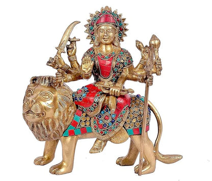 Brassaura® Brass Mother Goddess Durga Statue | Height 10 Inches