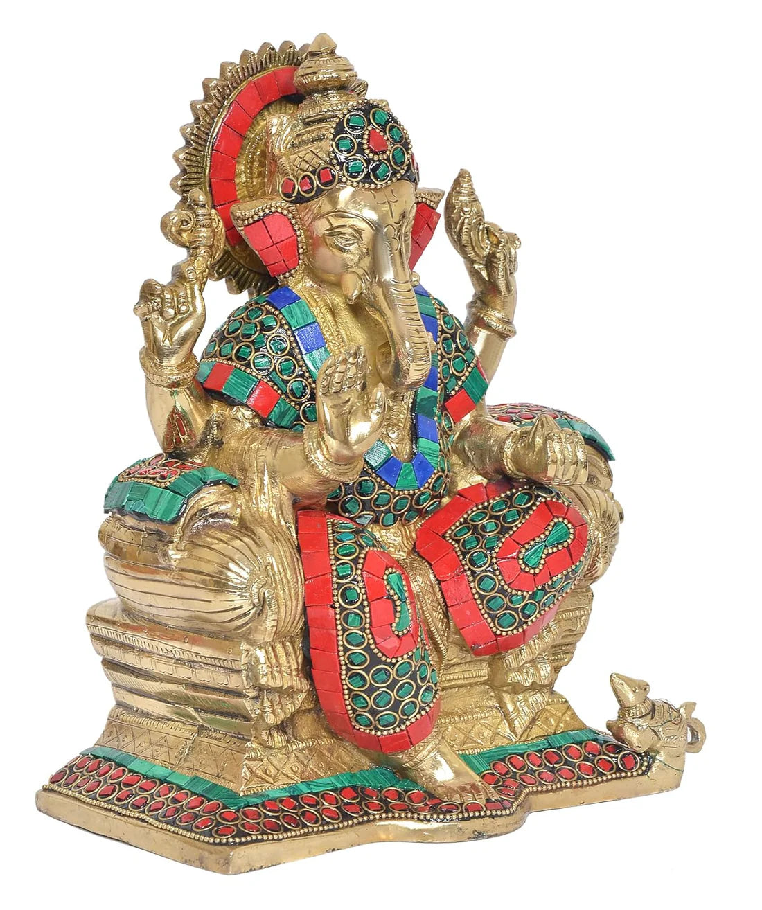 ब्रासोरा® वृंदावन वेणुगोपाल कृष्ण पीतल की प्रतिमा मोर के साथ | एंटीक नीला और सुनहरा रंग | ऊँचाई 20 इंच