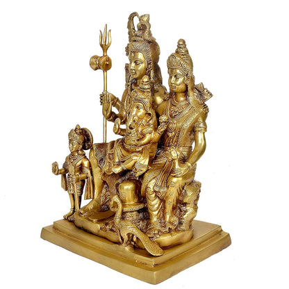 Brassaura® Brass Shiv Parivar Murti Idol Statue | Height 15.4 Inches
