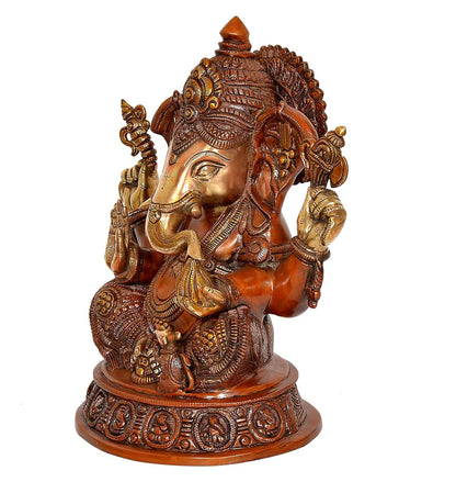 Brassaura® Brass Multicolour Ganesha Murti | Height 16 Inches