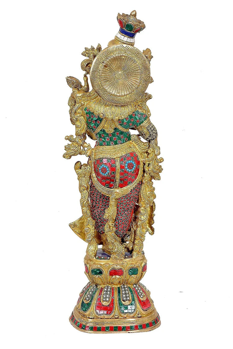 Brassaura® Brass Radha Krishna Murti Idol Statue Sculpture | Height 29 Inches