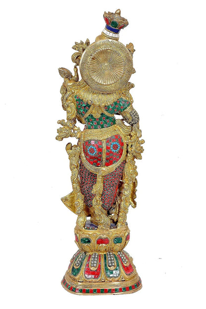 Brassaura® Brass Radha Krishna Murti Idol Statue Sculpture | Height 29 Inches