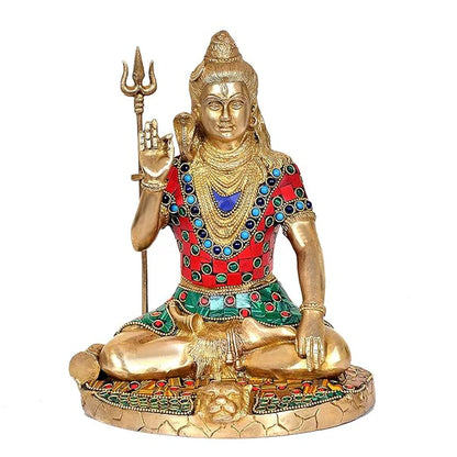 ब्रासोरा® वृंदावन वेणुगोपाल कृष्ण पीतल की प्रतिमा मोर के साथ | एंटीक नीला और सुनहरा रंग | ऊँचाई 20 इंच
