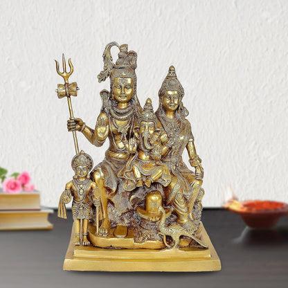 Brassaura® Brass Shiv Parivar Murti Idol Statue | Height 15.4 Inches