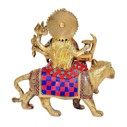ब्रासोरा® वृंदावन वेणुगोपाल कृष्ण पीतल की प्रतिमा मोर के साथ | एंटीक नीला और सुनहरा रंग | ऊँचाई 20 इंच