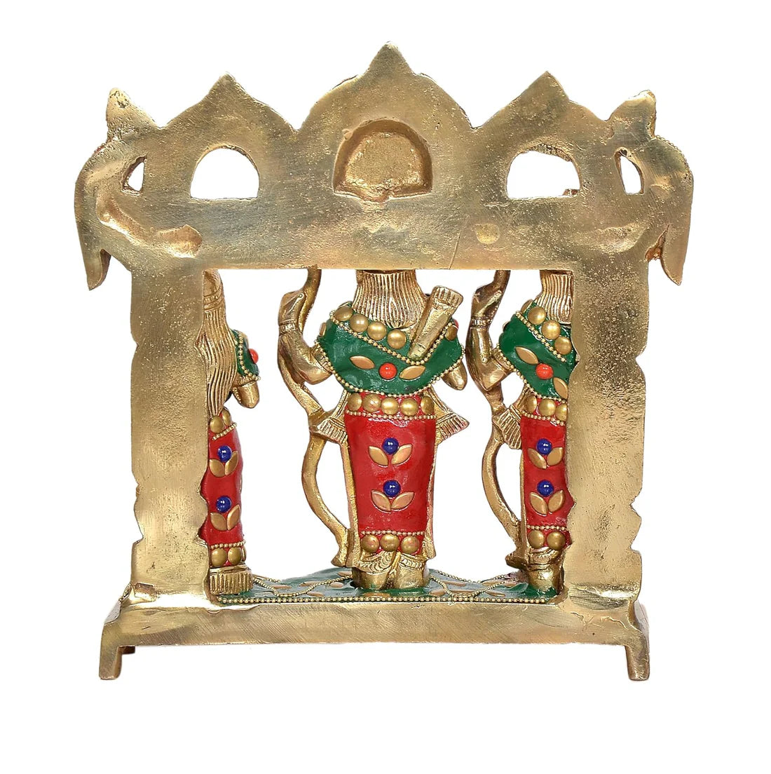 Brassaura® Brass Ram Darbar Statue (Sita, Lakshman & Hanuman) | Height 7.5 Inches
