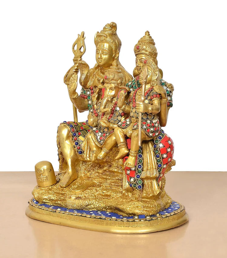 Brassaura® Brass Shiv Parivar Idol | Height 12 Inches