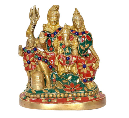 Brassaura® Brass Shiv Parivar Statue | Height 6 Inches