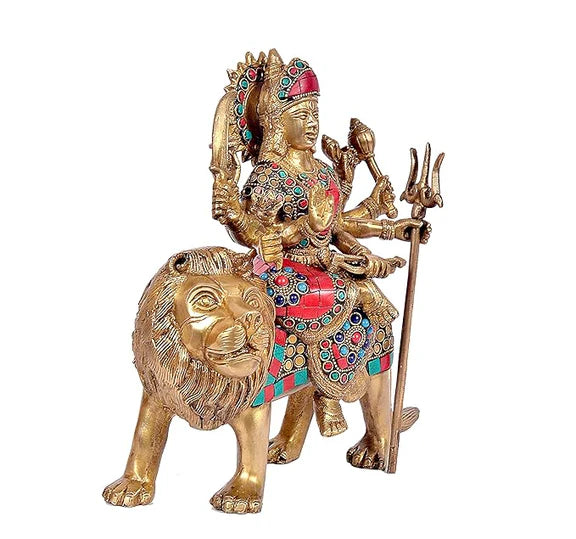 Brassaura® Brass Mother Goddess Durga Statue | Height 10 Inches