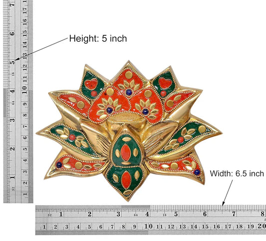 Brassaura® Brass Lotus Flower Wall Hanging | Height 5 Inches | ONE HANGING