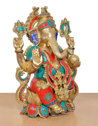 Brassaura® Brass Big Ganesha Statue | Height 20 Inches