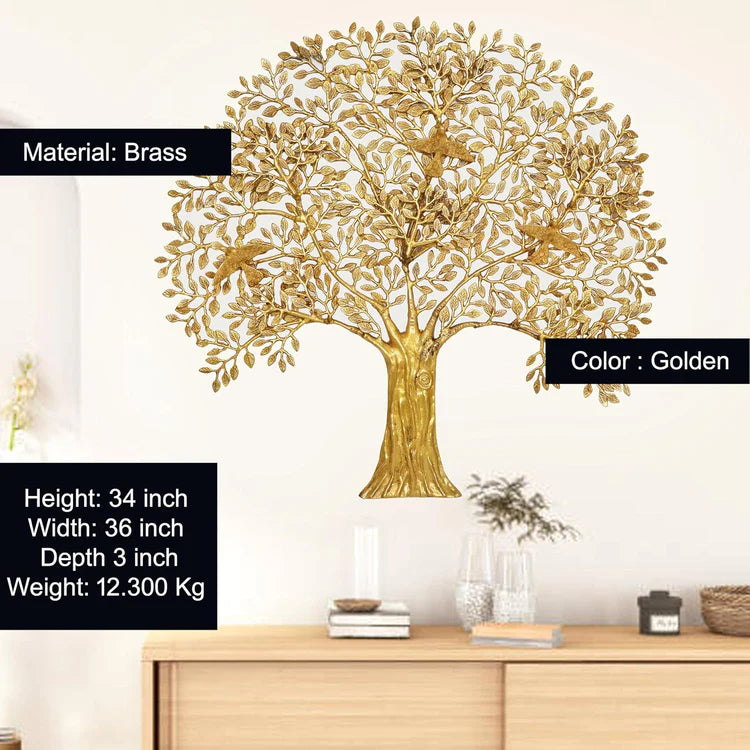 Brassaura® Brass Tree of Life Wall Hanging | Height 34 Inches