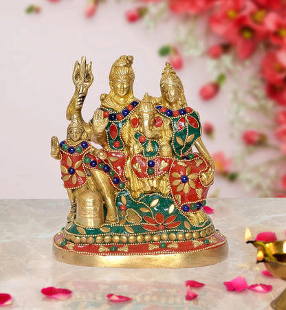 Brassaura® Brass Shiv Parivar Statue | Height 6 Inches