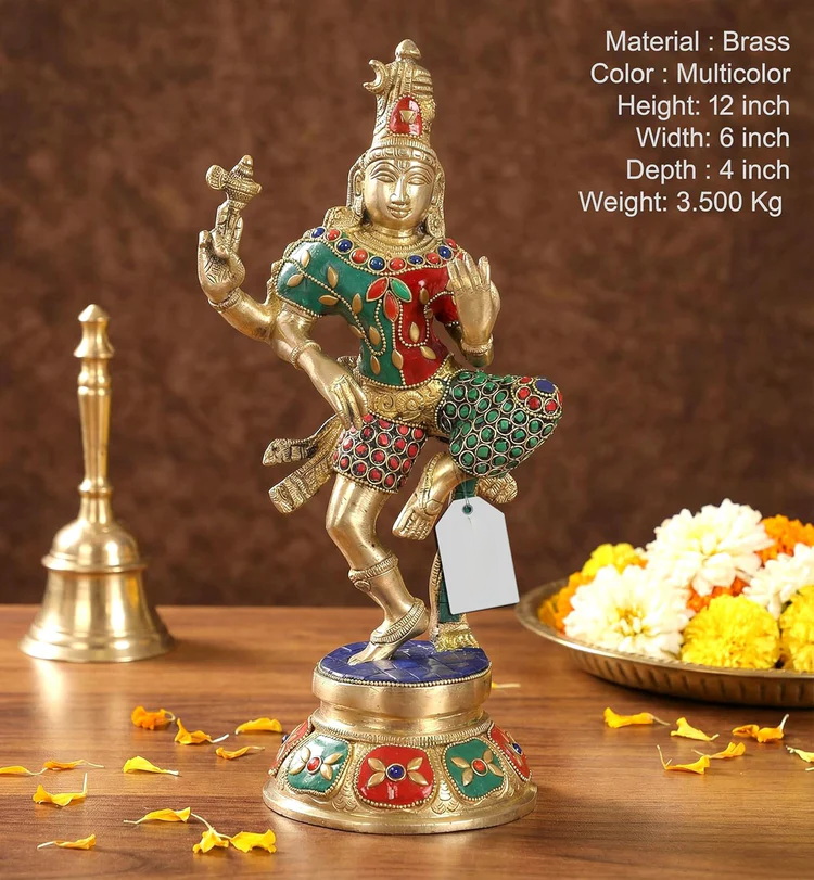 Brassaura® Brass Ardhanrishvara Murti | Height 12 Inches