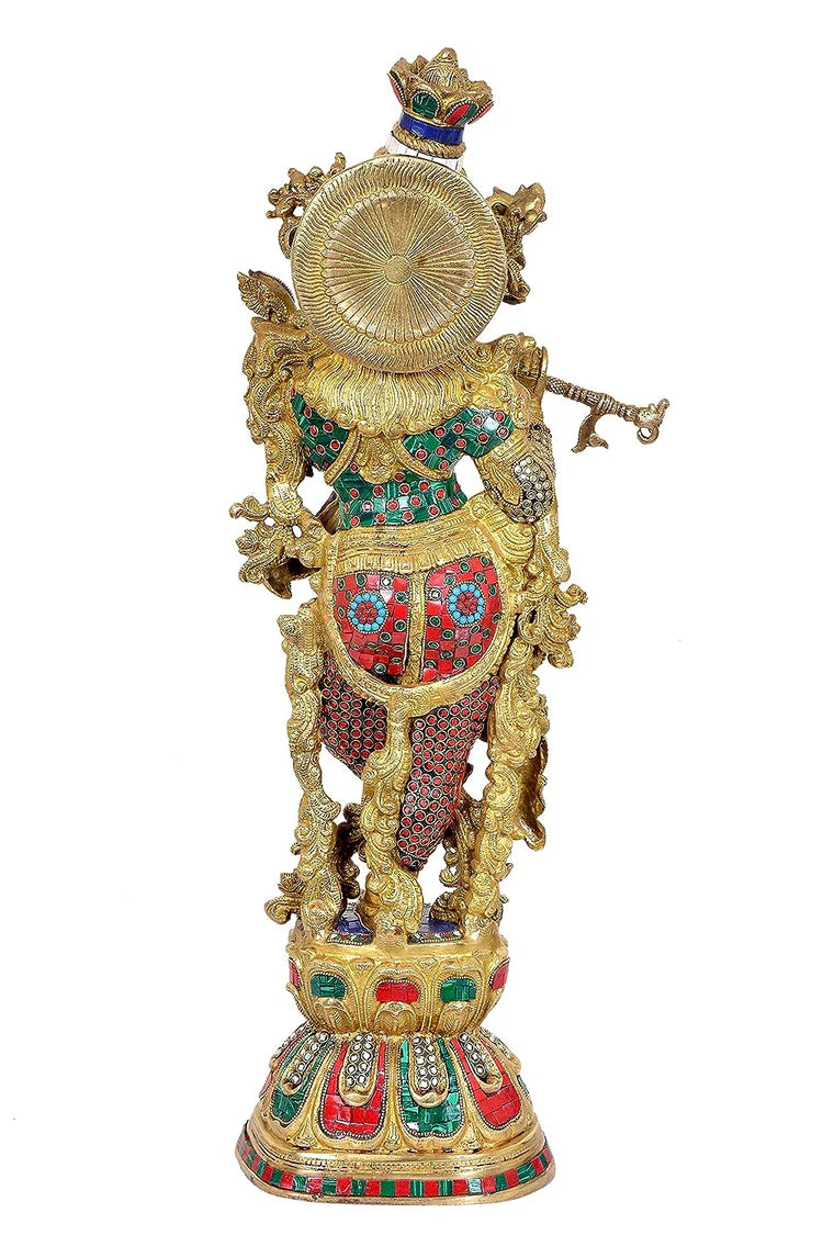 Brassaura® Brass Radha Krishna Murti Idol Statue Sculpture | Height 29 Inches
