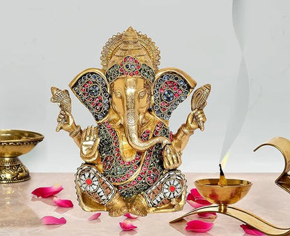 ब्रासोरा® वृंदावन वेणुगोपाल कृष्ण पीतल की प्रतिमा मोर के साथ | एंटीक नीला और सुनहरा रंग | ऊँचाई 20 इंच