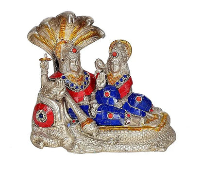 ब्रासोरा® वृंदावन वेणुगोपाल कृष्ण पीतल की प्रतिमा मोर के साथ | एंटीक नीला और सुनहरा रंग | ऊँचाई 20 इंच